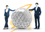 YEHA team members holding a globe
