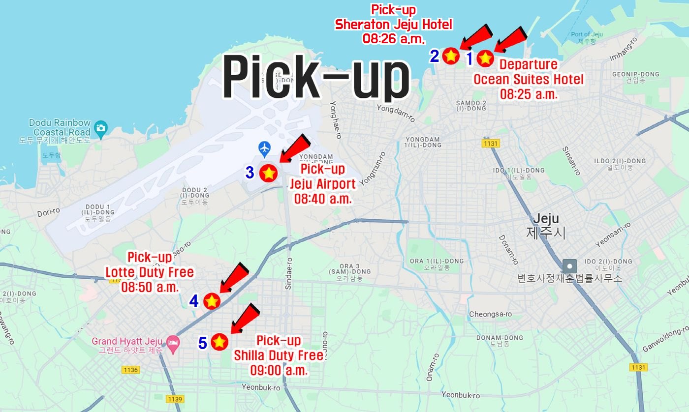 Pick-up locations map